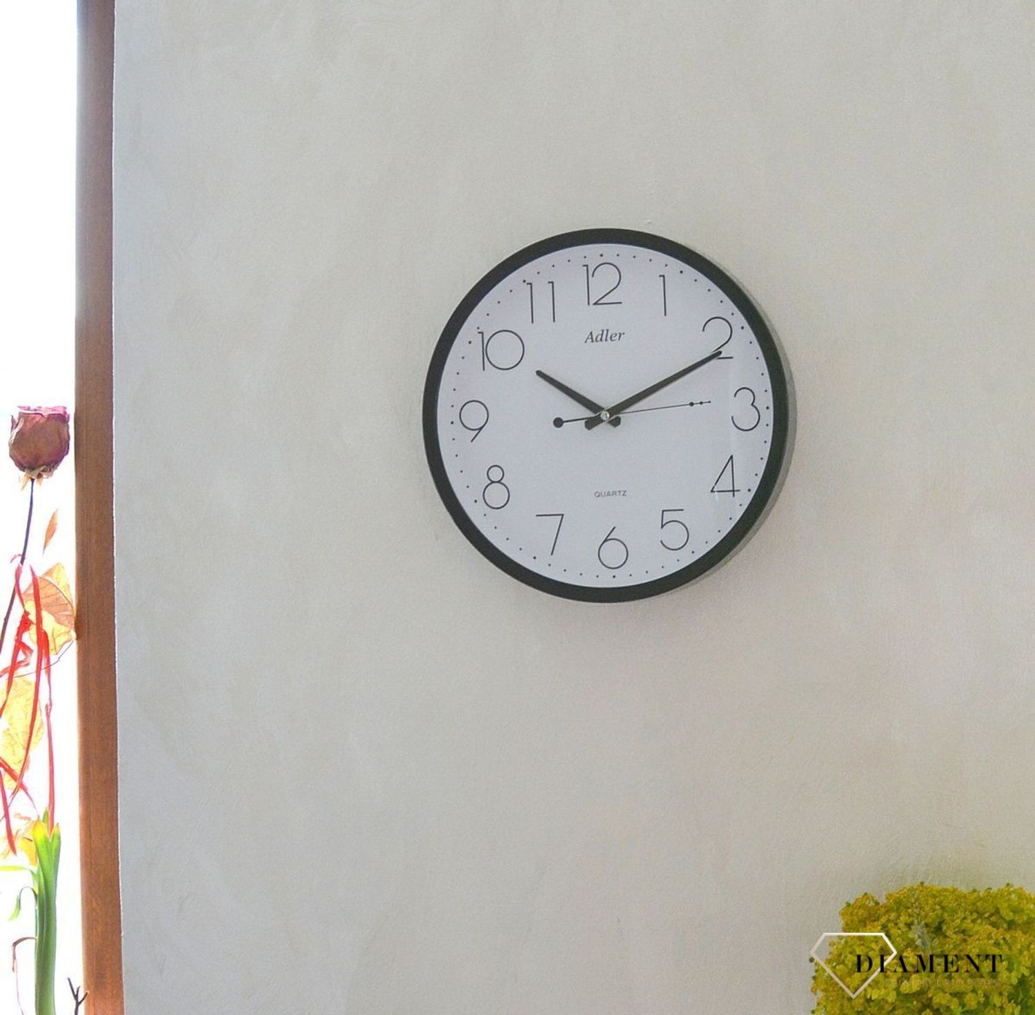 Zegar ścienny czarny Adler PW077. Zegar na ścianę czarny Adler PW077 ✓Zegary ścienne (6).JPG